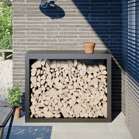 Rastrelliera Per Legna Da Ardere Antracite 100x40x80 Cm Acciaio /