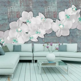 Fotomurale  Orchids with pearls  Colore Grigio, Dimensioni e Misure 100x70