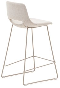 Kave Home - Sgabello Zahara beige e acciaio finitura beige altezza 65 cm