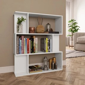 Libreria/divisorio bianco 80x24x96 cm in legno multistrato