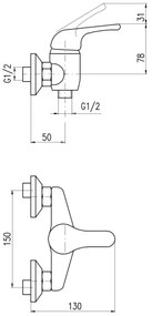 RAV Slezák SA080.5 - Miscelatore doccia SAZAVA, cromo lucido