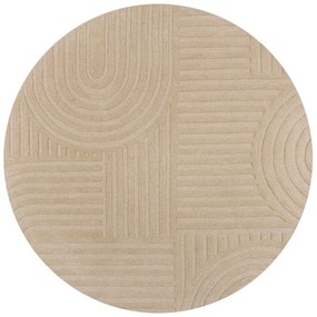 Tappeto rotondo in lana beige ø 160 cm Zen Garden - Flair Rugs