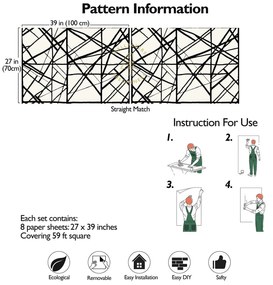 Carta da Parati Carta da Parati Moderna Strisce Nere 15€/mq | Spedizione Gratuita | Carta Da Parati Camera Da Letto | Carta Da Parati Bagno | Carta Da