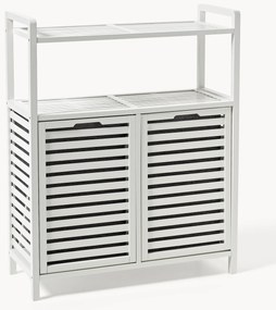 Set scaffale da bagno in bambù con cesti lavanderia