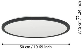 Eglo 901455 - Lampada LED dimmerabile da esterno ROVITO-R 16,8W/230V diametro 50cm IP44 nero + +TC