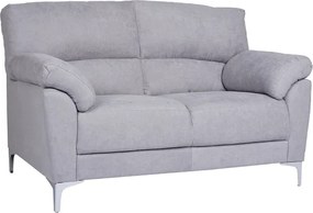 Divano in tessuto a 2 posti 146 cm braccioli imbottito GIADA Grigio Chiaro