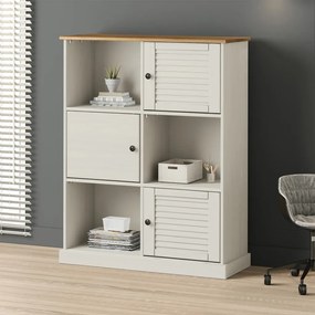 Libreria VIGO 90x35x114,5 cm in Legno Massello di Pino Bianco