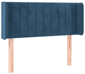 Testiera a led blu scuro 93x16x78/88 cm in velluto