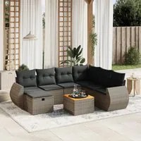 Set Divano da Giardino 8 pz con Cuscini Grigio in Polyrattancod mxl 89894