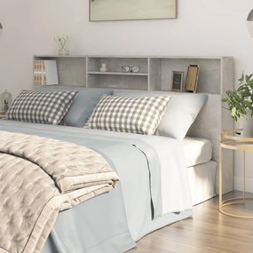 Testiera Con Contenitore Grigio Cemento 200x19x103,5 Cm /