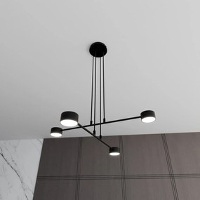 Sospensione Moderna Tefnut 4 Luci In Acciaio Nero