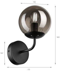 Brilagi - Lampada da parete MALIVA 1xE14/15W/230V nero/fumé