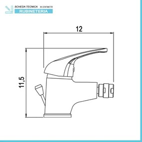 Miscelatore per bidet con piletta automatica in ottone cromato Kant
