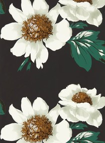 Harlequin Carta da parati Paeonia - Black Earth/ Fig Leaf/ Gold
