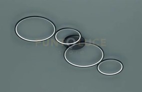 Rondo plafoniera led 37w 4800lm, 3000k 4 cerchi metallo nero opaco ...