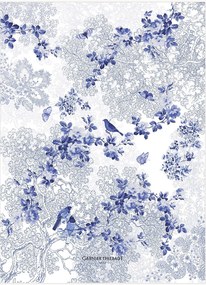 Set di 4 strofinacci in lino lavato Voliere