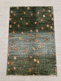 Loribaft Tappeto 90 x 60 Verde (Iran) Annodato A Mano
