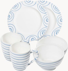 Set da colazione fatto a mano Blaugeflammt, 2 persone, set da 6