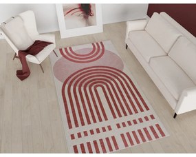Tappeto lavabile rosso/bianco 80x200 cm - Vitaus