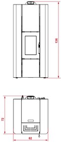 Royal Idro 270 Acs Stufa A Pellet Idro 26kw Serbatoio 50 Kg 62x72x136 Cm Con Kit Acqua Calda Sanitaria In Acciaio Nero