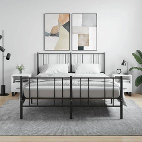 Comodini 2 Pz Bianco Lucido 40x35x47,5 Cm İn Legno Multistrato /