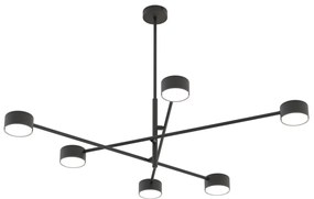 Lampadario da soffitto in acciaio NATSU 6 nero 6xGX53