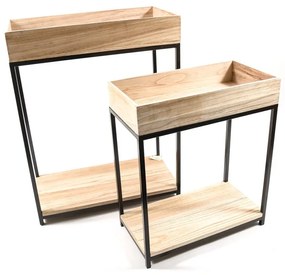 Vaso fioriera stile industrial  in legno  H
