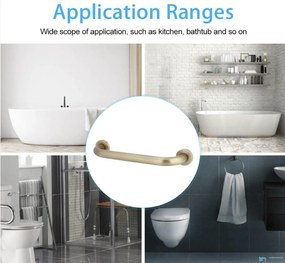 Supporto da bagno a parete EYN DB1008 da 35 cm con finitura ottone anticato