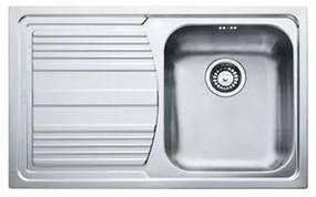 Lavello integrato 1 vasca con gocciolatoio a sinistra FRANKE Logica Line inox L 50 x L 86 cm argento