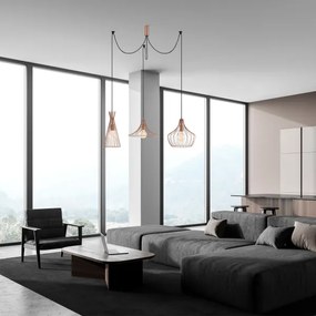 Lampadario a sospensione con filo MEZOPOTAMYA 3xE27/40W/230V ragno