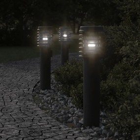 Lampada Da Terra Per Esterni Con Presa Nera 60 Cm Acciaio /