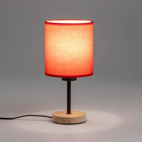 Brilagi - Lampada da tavolo NUBILA WOOD 1xE27/25W/230V quercia/rosso