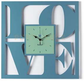 Orologio da parete di design love blu oltremare/verde acqua in ferr...