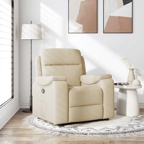Poltrona Reclinabile İn Tessuto Crema /
