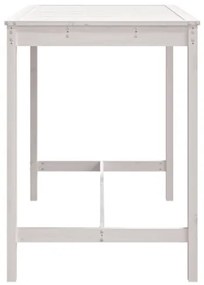 Tavolo da Giardino Bianco 121x82,5x110cm Legno Massello di Pino