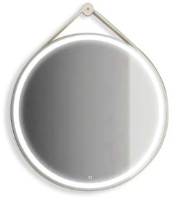 Specchio con illuminazione integrata completo di faretto bagno tondo L 60 x H 60 x P 3 cm