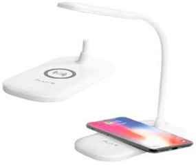 Lampada da tavolo con caricatore wireless smartphone Flux's Bianco ABS