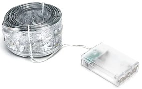 Aigostar - Catena luminosa LED per Natale 100xLED/3xAA 10m bianco caldo argento