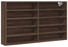 Armadietto vetrina rovere marrone 100x15x58cm legno multistrato