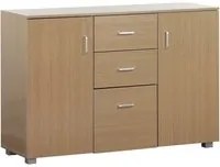 Credenza multiuso 2 cassetti e 3 ante effetto rovere