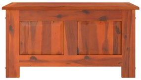 Cassapanca con coperchio marrone in legno massello di acacia