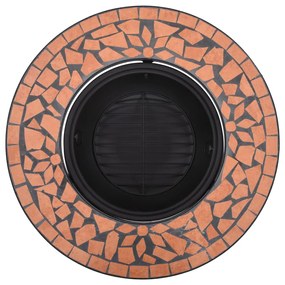 Braciere a Mosaico Terracotta 68 cm in Ceramica