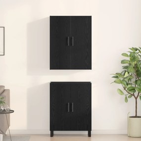Armadi  2 pcs nero rovere 69,5x34x180 cm legno ingegnerizzato