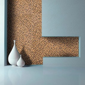 Mosaico in vetro Cognac10 marrone satinato L 30 x L 31.8cm x Sp. 4 mm, 10 pezzi