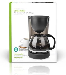 Nedis KACM150EBK - Caffettiera a goccia da 1,25 l con funzione di mantenimento della temperatura