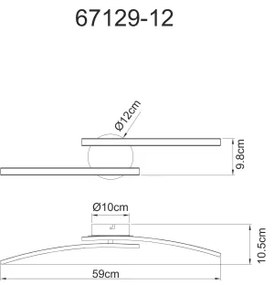 Globo 67129-12 - Lampadario a plafone LED TANSY 2xLED/6W/230V