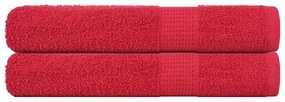 Asciugamani 2 Pz Rossi 100x200 Cm 360 G/m² 100% Cotone /
