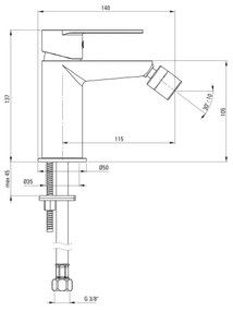 Deante BGA_N30M - Miscelatore per bidet ALPINIA nero