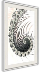 Poster  Fractal Spiral (Positive)  Cornice Quadri Cornice nera con pass-partout, Larghezza x Altezza Home decor 20x30