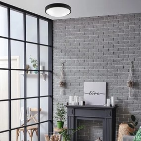 Plafoniera JONAS 2xE27/60W/230V diametro 36 cm nero